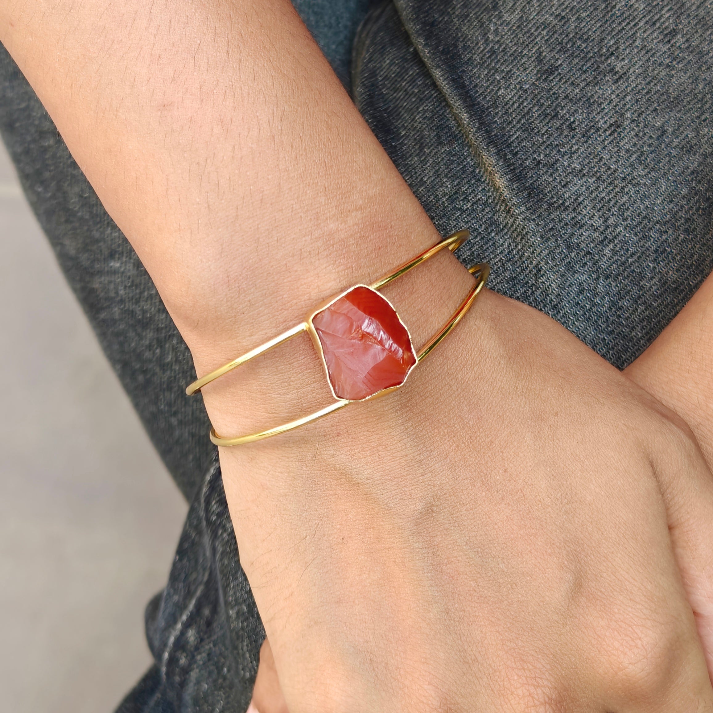 Carnelian Minimal Cuff