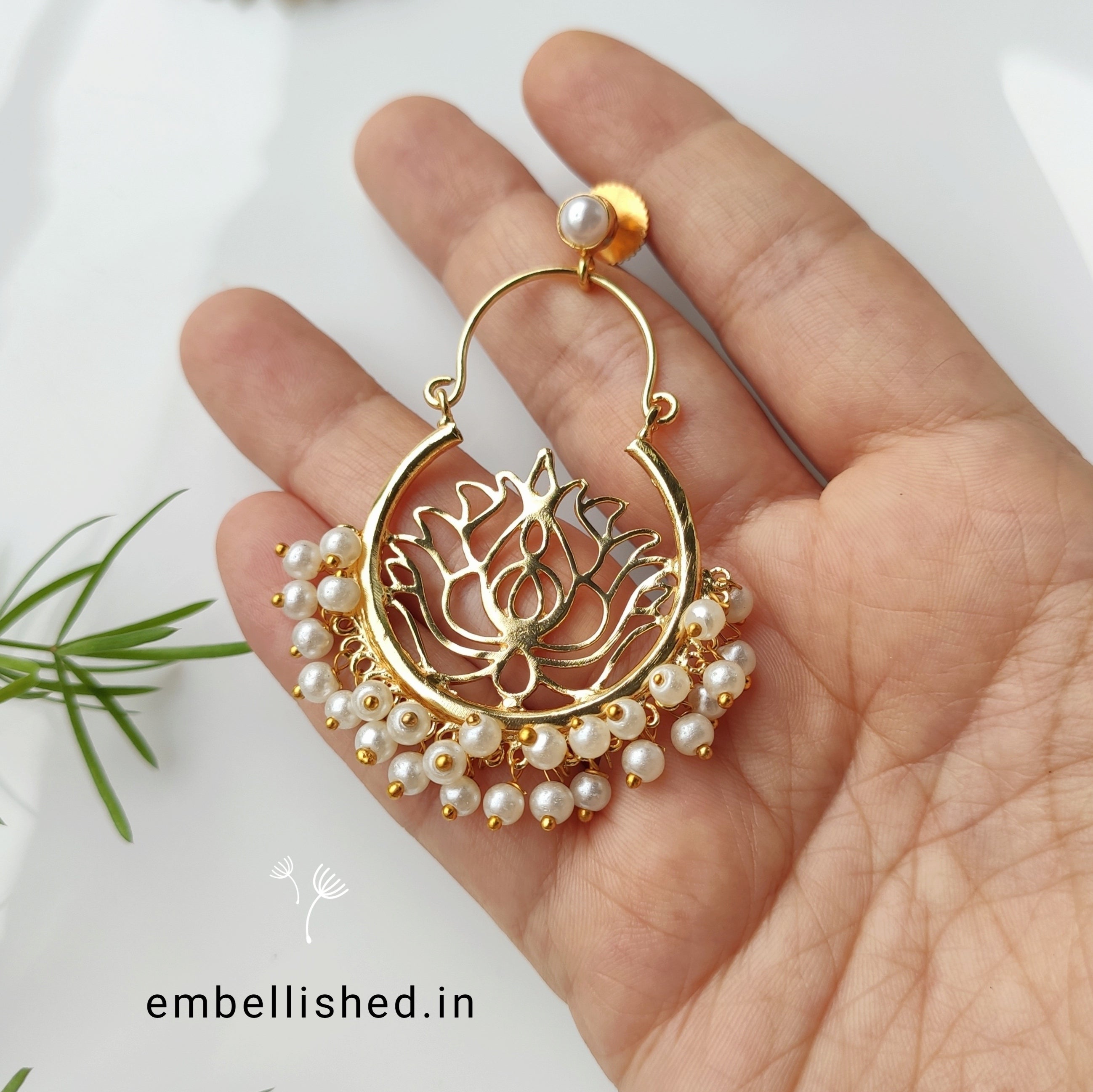 Golden Lotus Chandbali