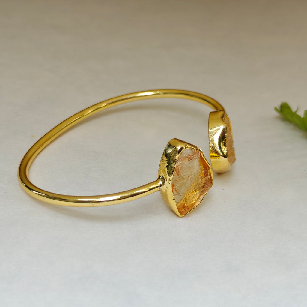 Natural Citrine Slim Open bangle