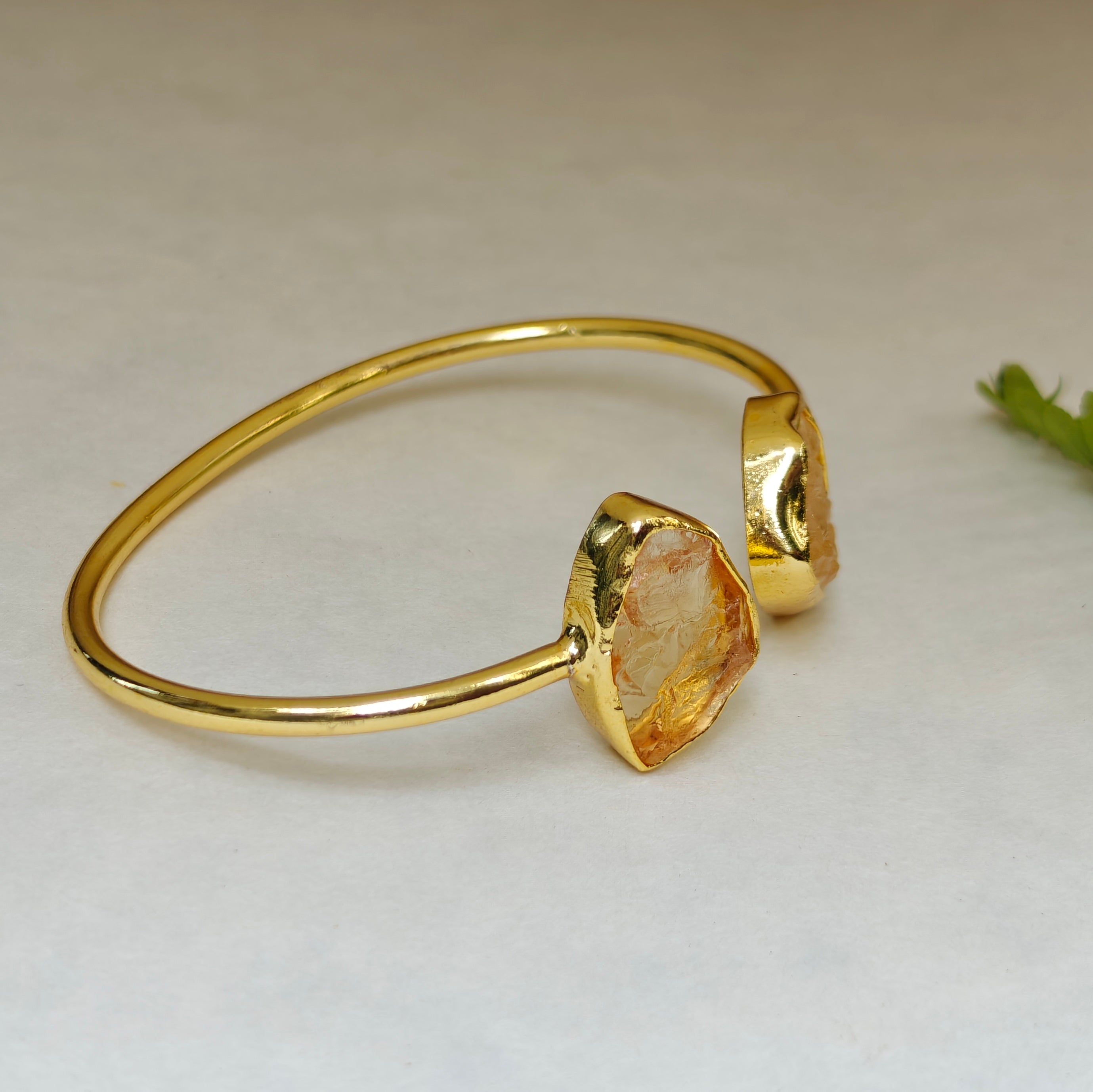 Natural Citrine Slim Open bangle