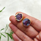Amethyst buttons choker with studs