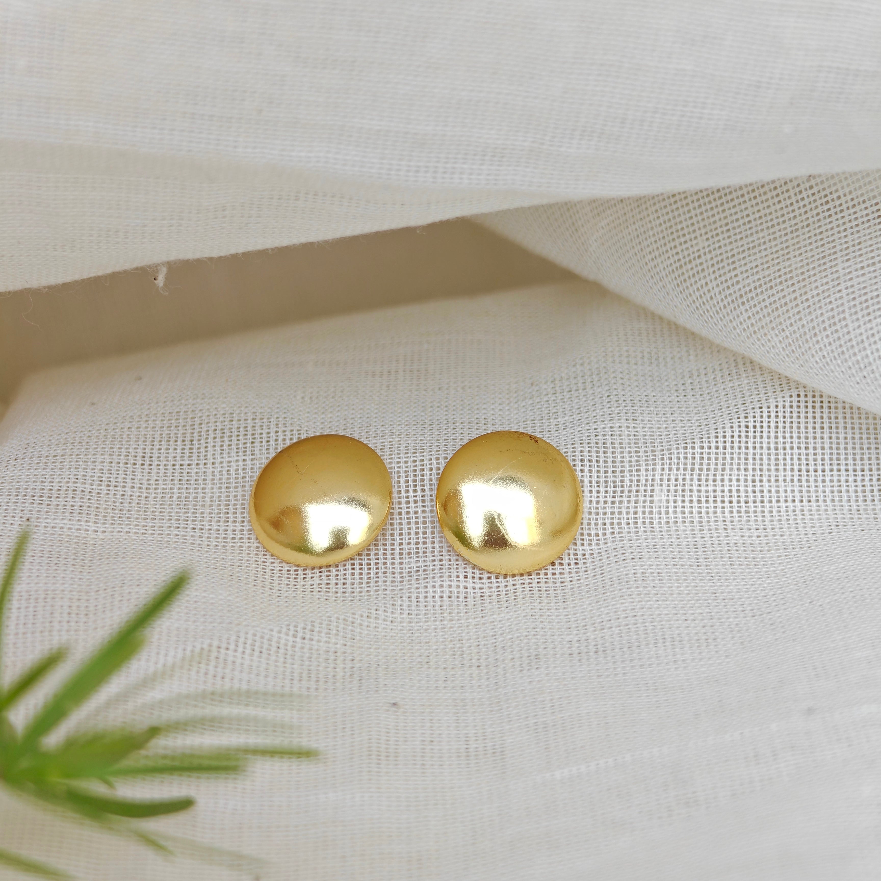 Gold button studs