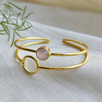 Rose Quartz loop stacked bangle