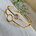 Rose Quartz loop stacked bangle