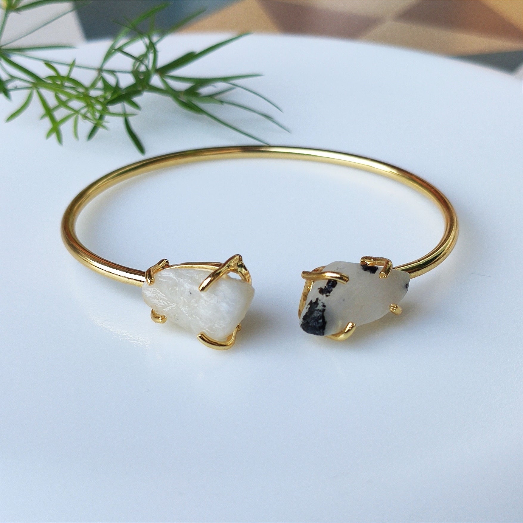 Moonstone Crush Slim Bangle