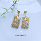 92.5 Sterling Silver Crystal Polki contemporary chandeliers - Gold