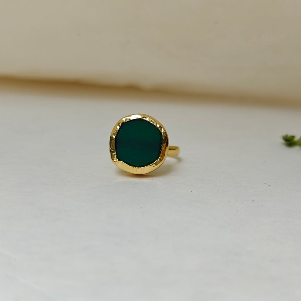 Natural Stone Button finger ring