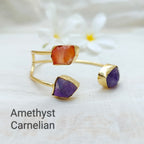 Raw Gemstone Trinity Cuff Bracelet
