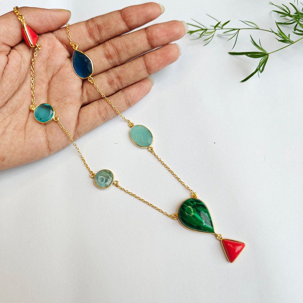Carnival Gemstone Statement Chain - Green