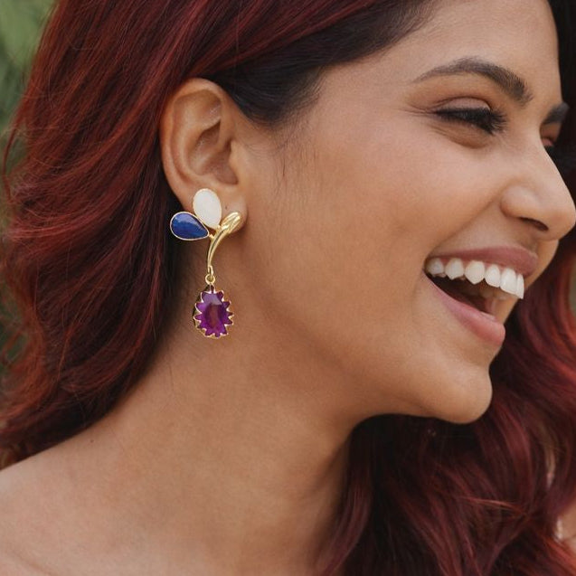 Butterfly drop earrings