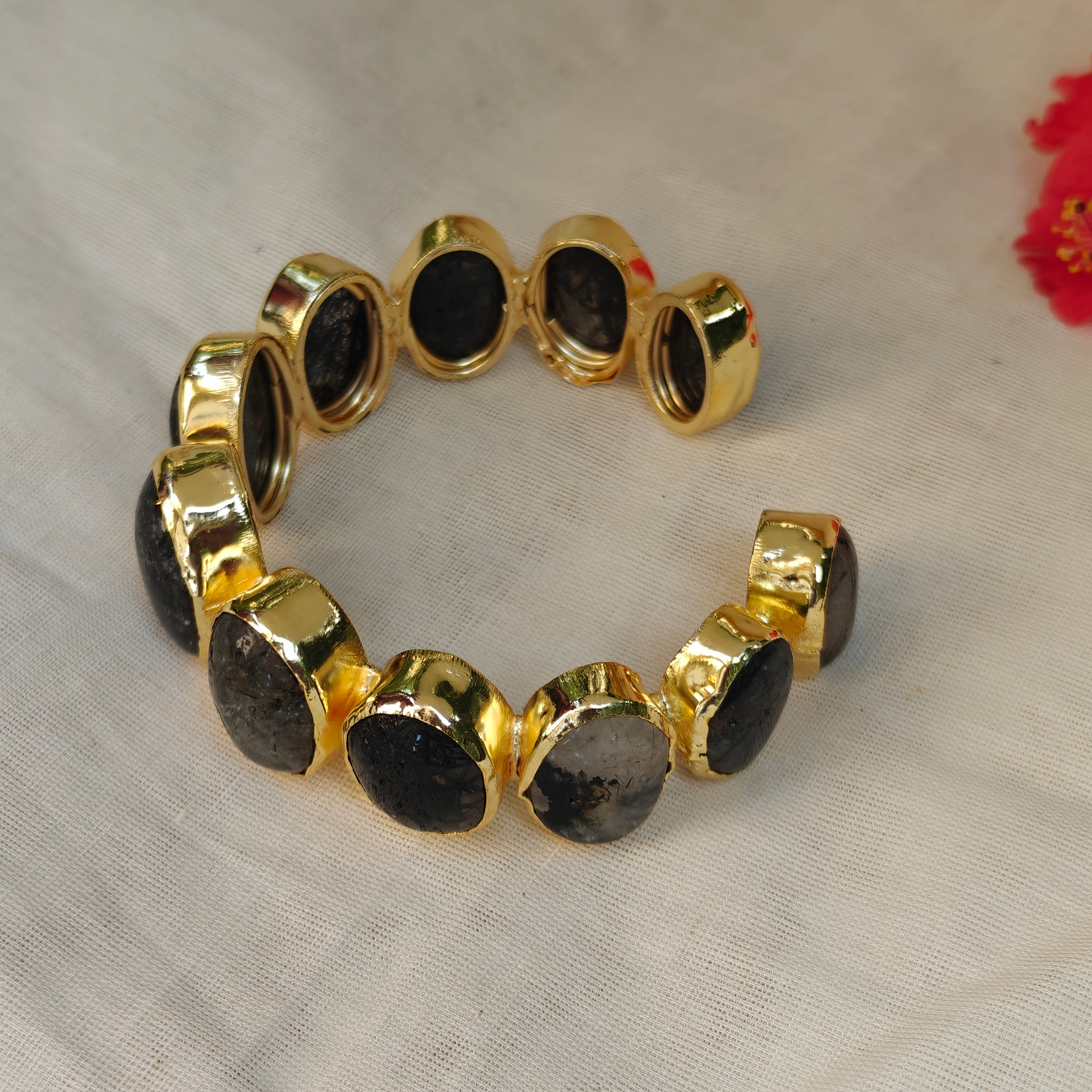 Rutile Quartz Orbit Statement Cuff