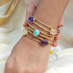 Spring Stack-in-One Gemstone Cuff bracelet