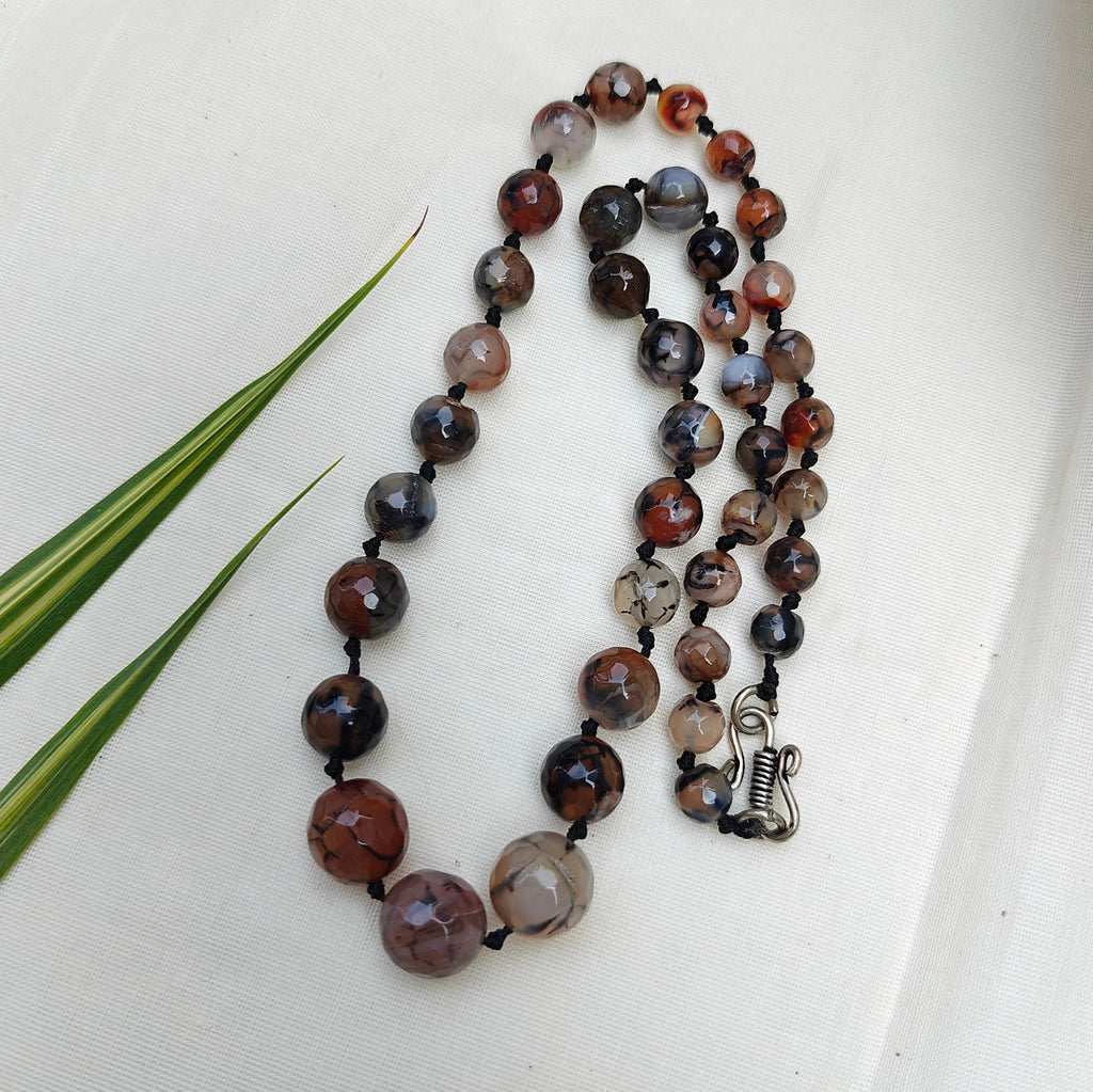 Agate graded beads necklace