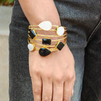 Monochrome Mosaic Wide Cuff bracelet