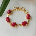 Coral tumble stones bracelet