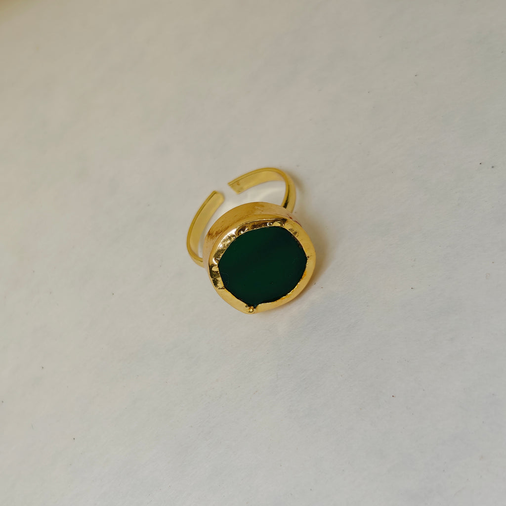 Natural Stone Button finger ring