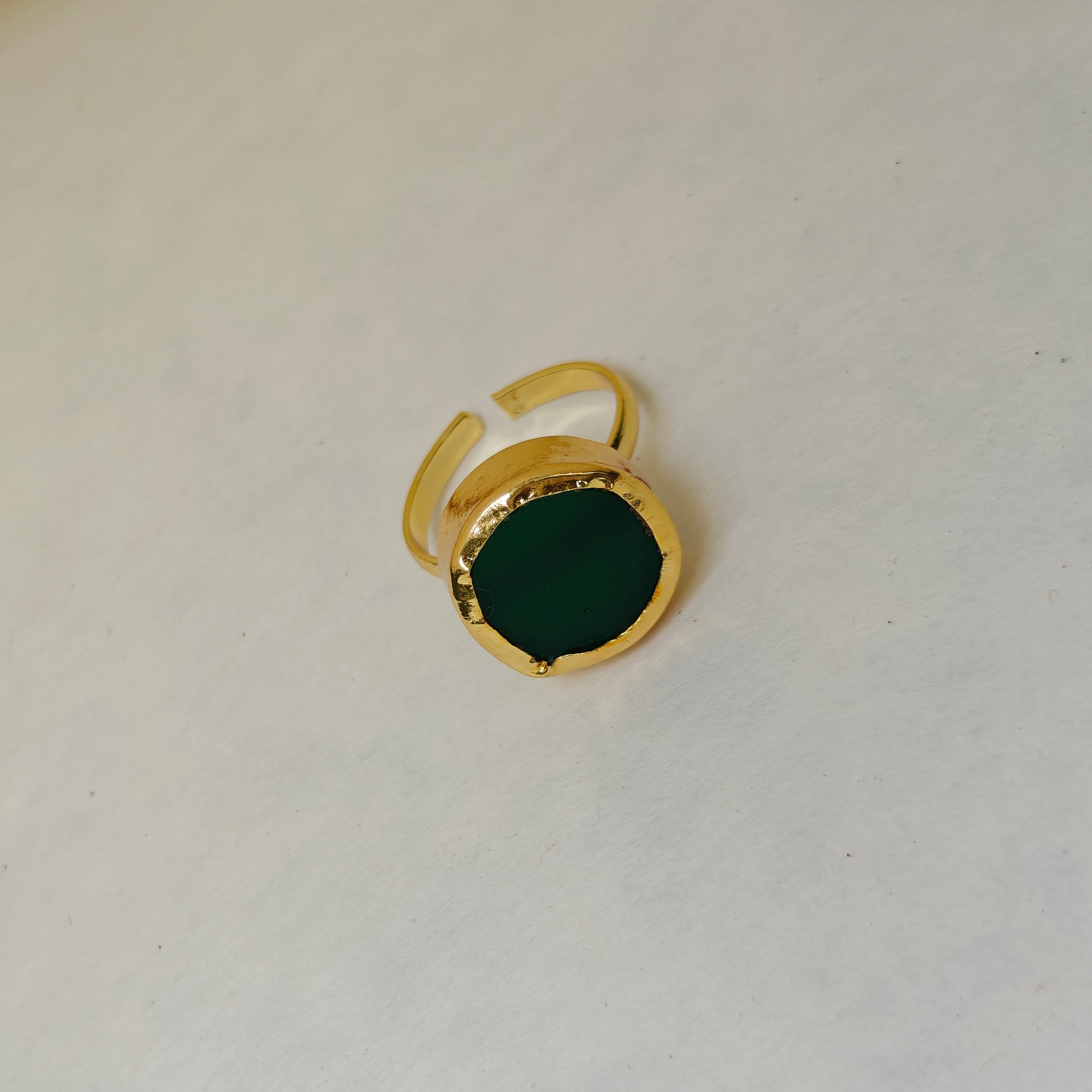 Natural Stone Button finger ring