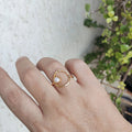 Gold bubble and mini pearl finger ring