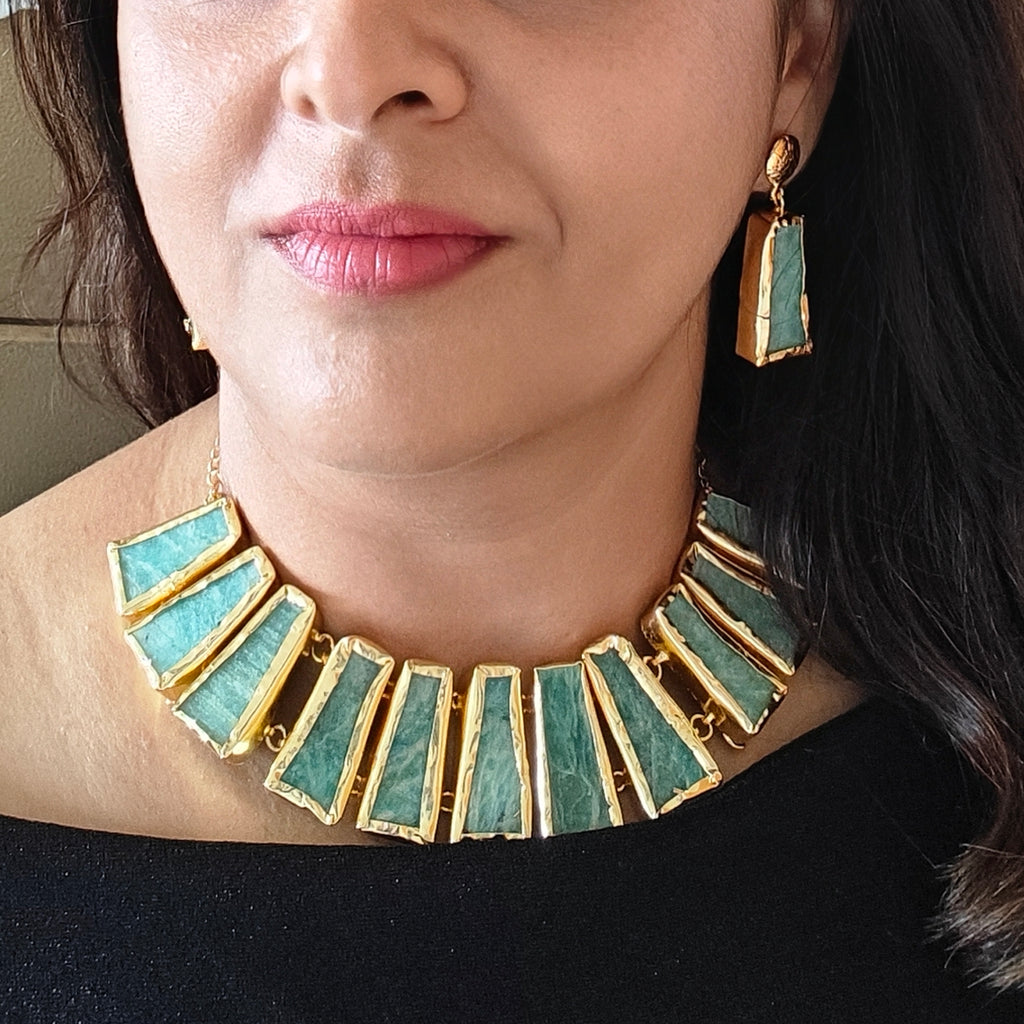 Amazonite Cleopatra Necklace Set