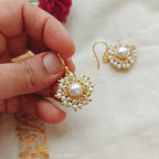 White freshwater pearl cluster small danglers