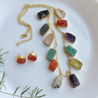 Raw stone symphony necklace set