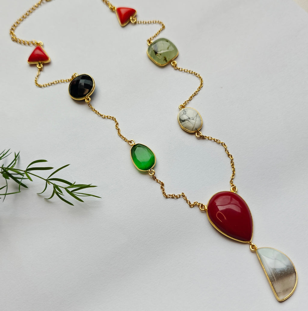 Carnival Gemstone Statement Chain - Red