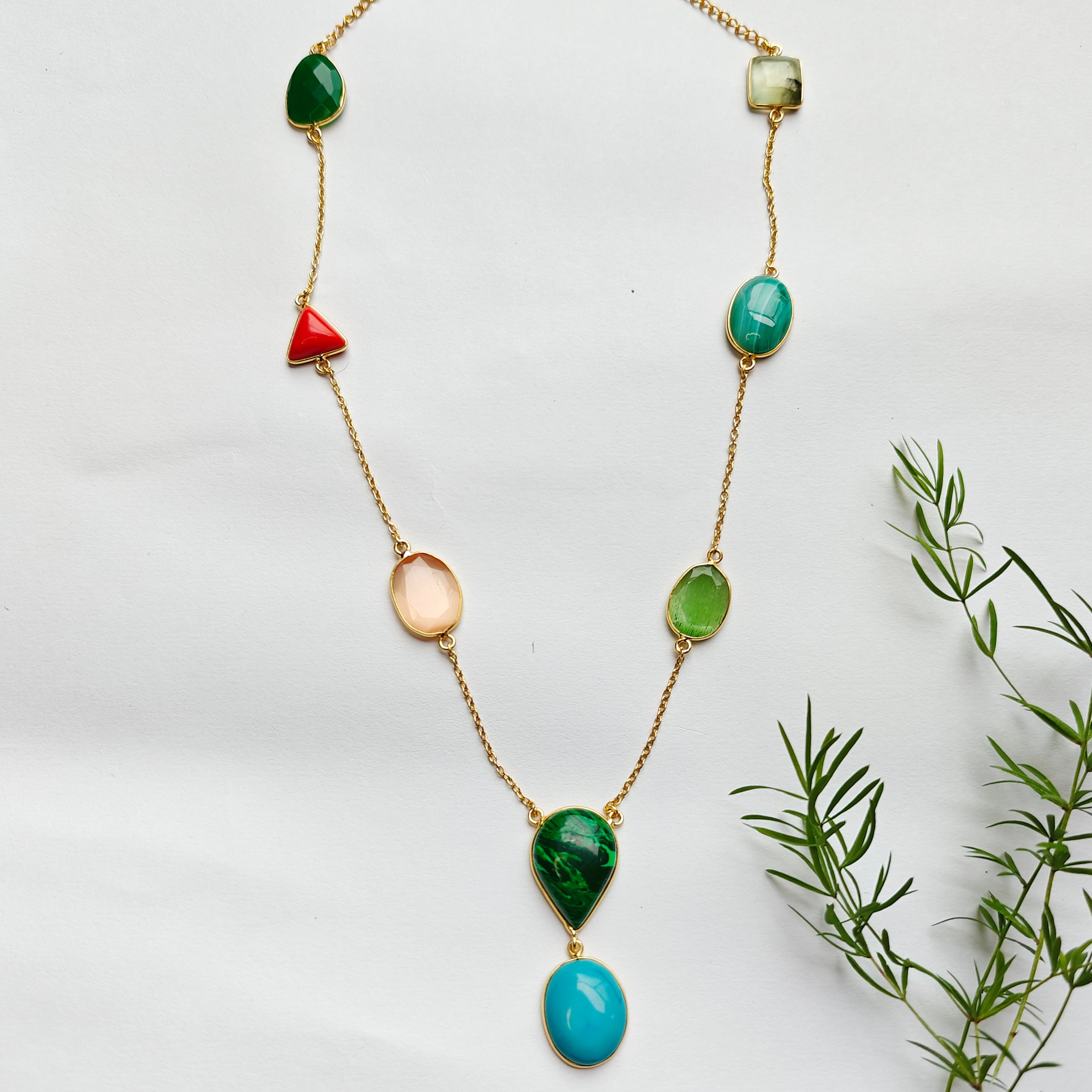 Carnival Gemstone Statement Chain - Green