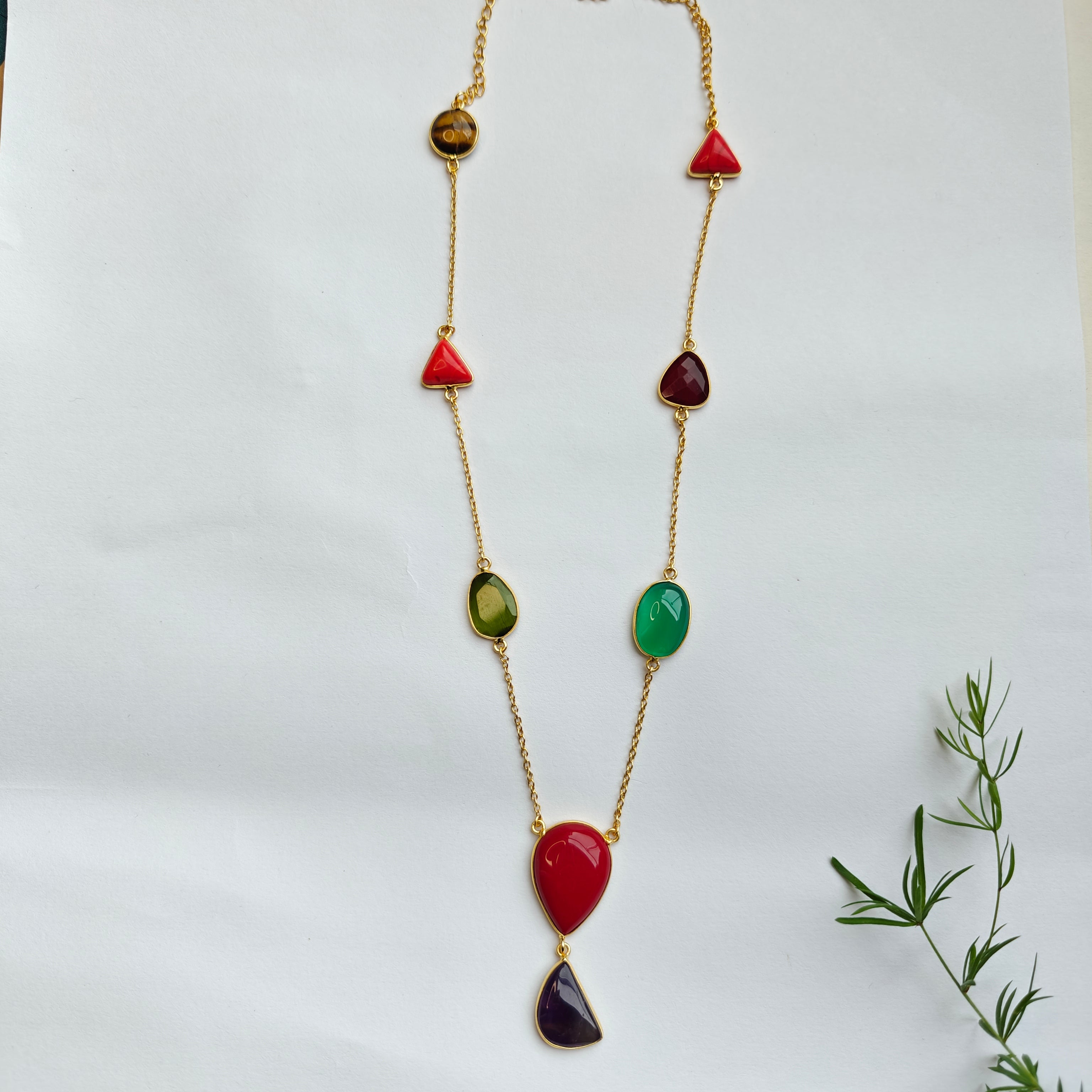 Carnival Gemstone Statement Chain - Red