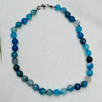 Agate beads short necklace