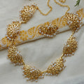Lotus Blooms and Cluster Pearls Necklace set