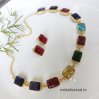 Rainbow stones choker set