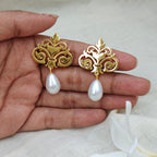 Vintage Fleur Pearl Drop Earrings