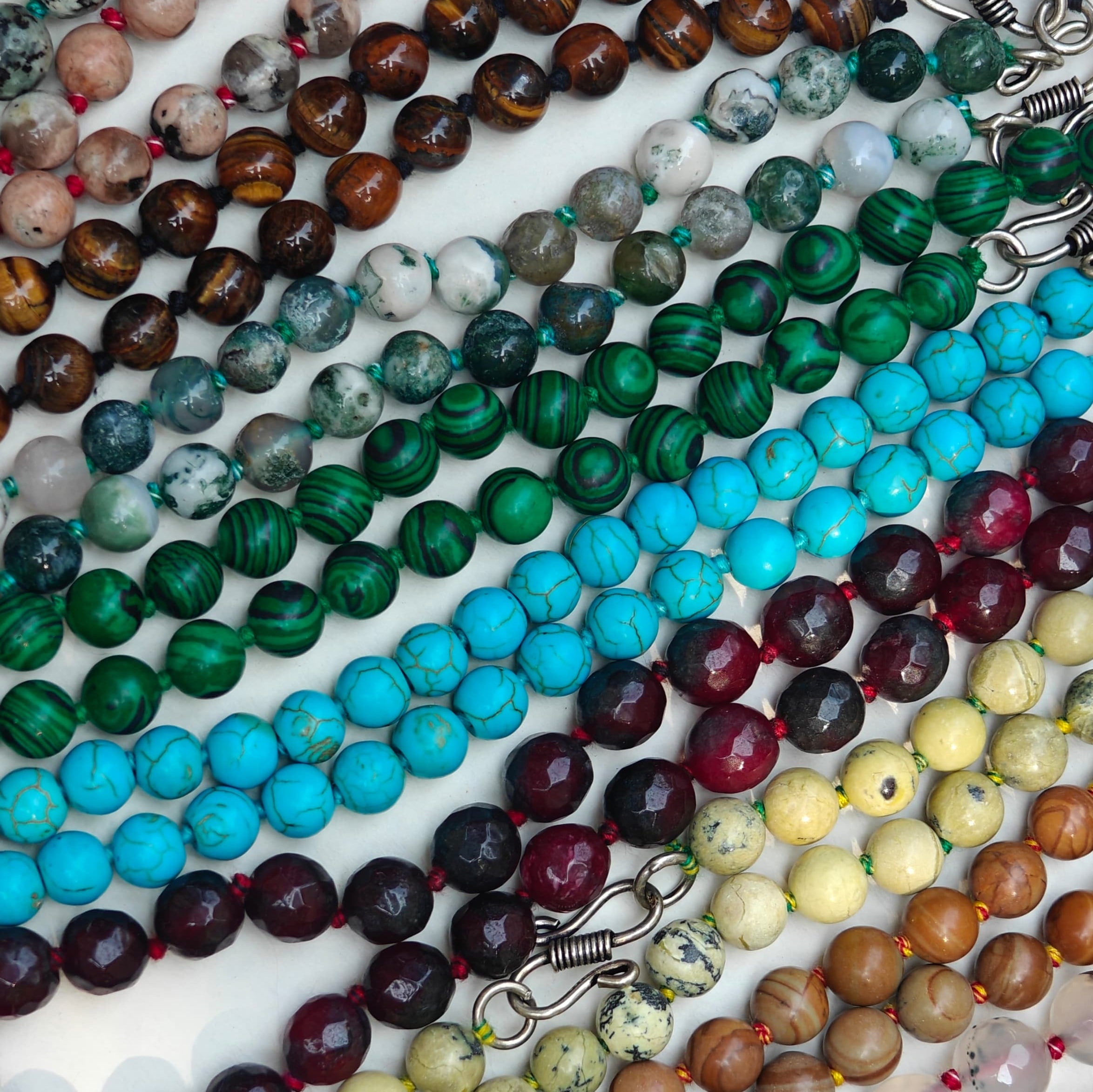 Natural stones beaded necklace and danglers
