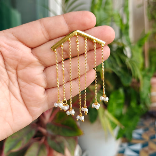 Chevron Pearl Fringe Chandeliers