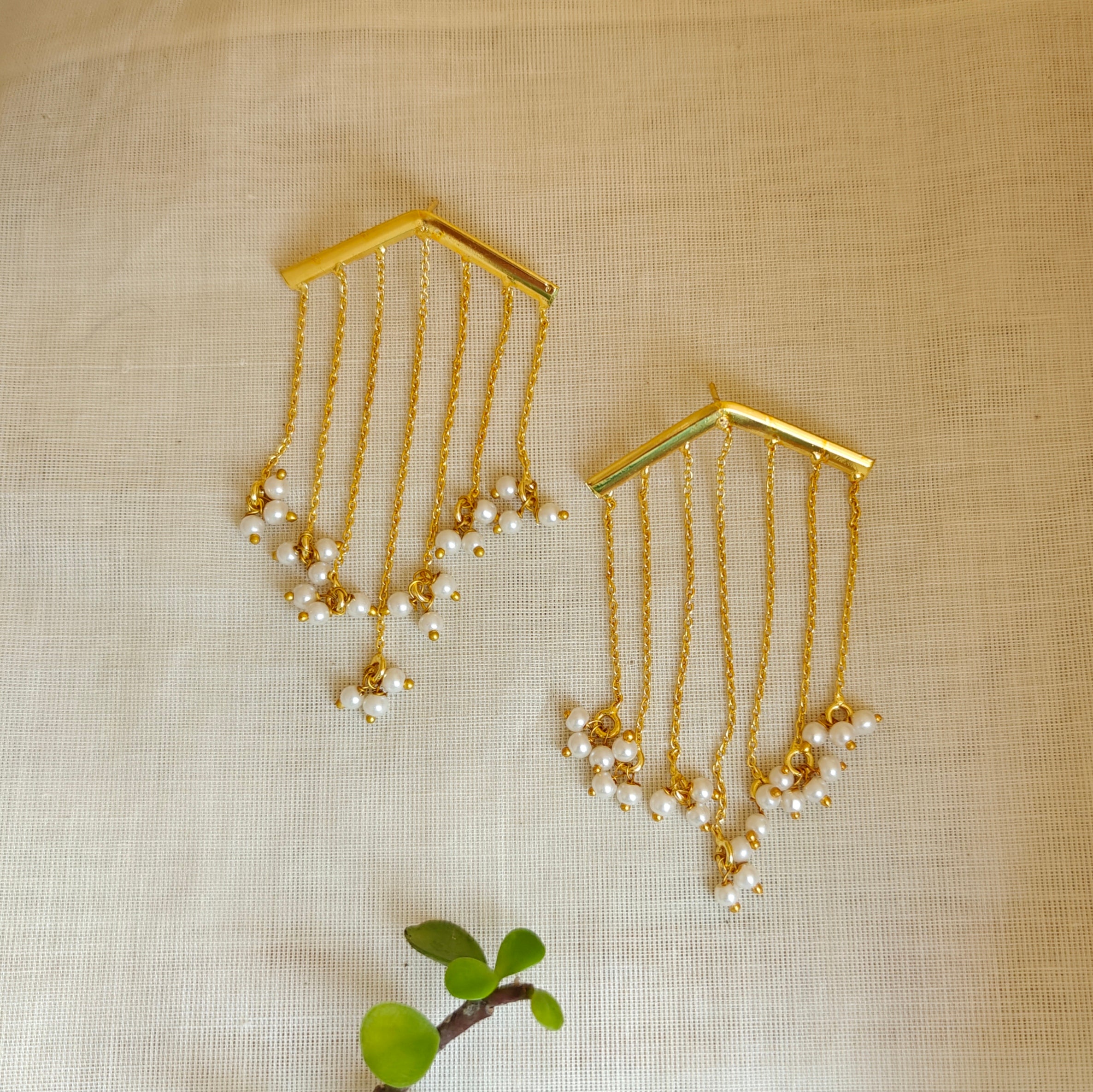 Chevron Pearl Fringe Chandeliers