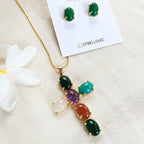 Mystic Gemstone Mosaic Necklace Set