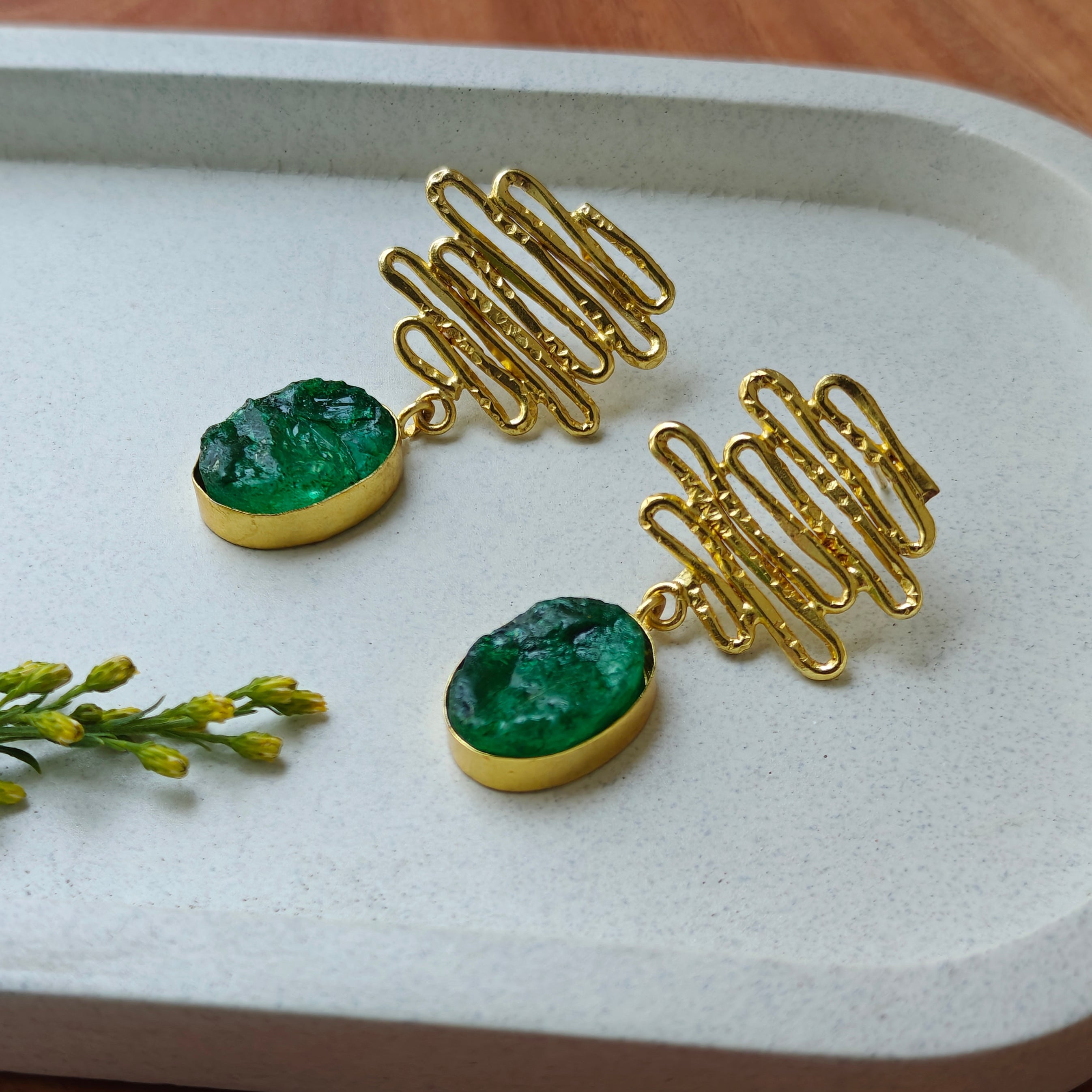 Whimsy Waves and Bold Drops - green