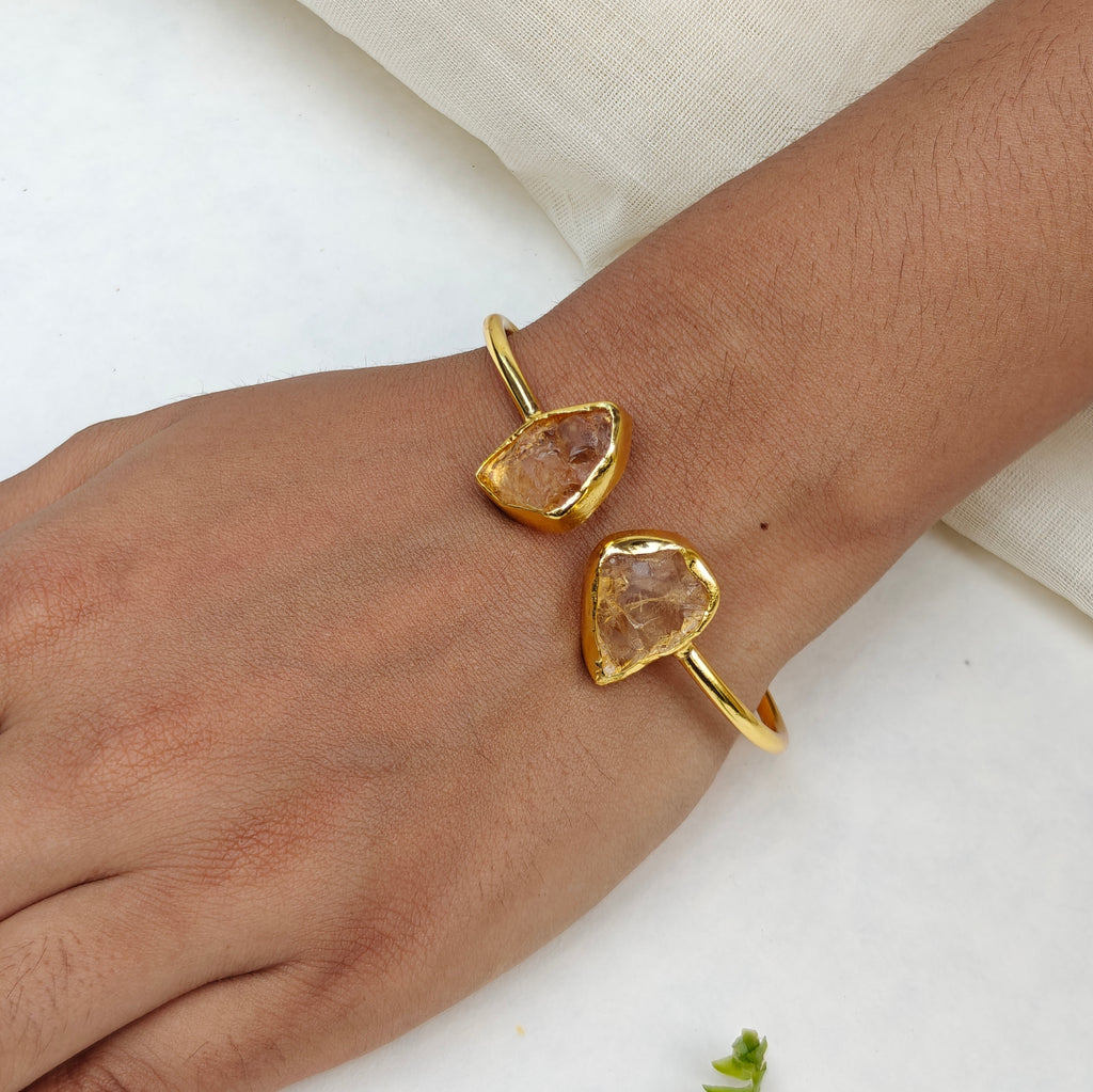 Natural Citrine Slim Open bangle