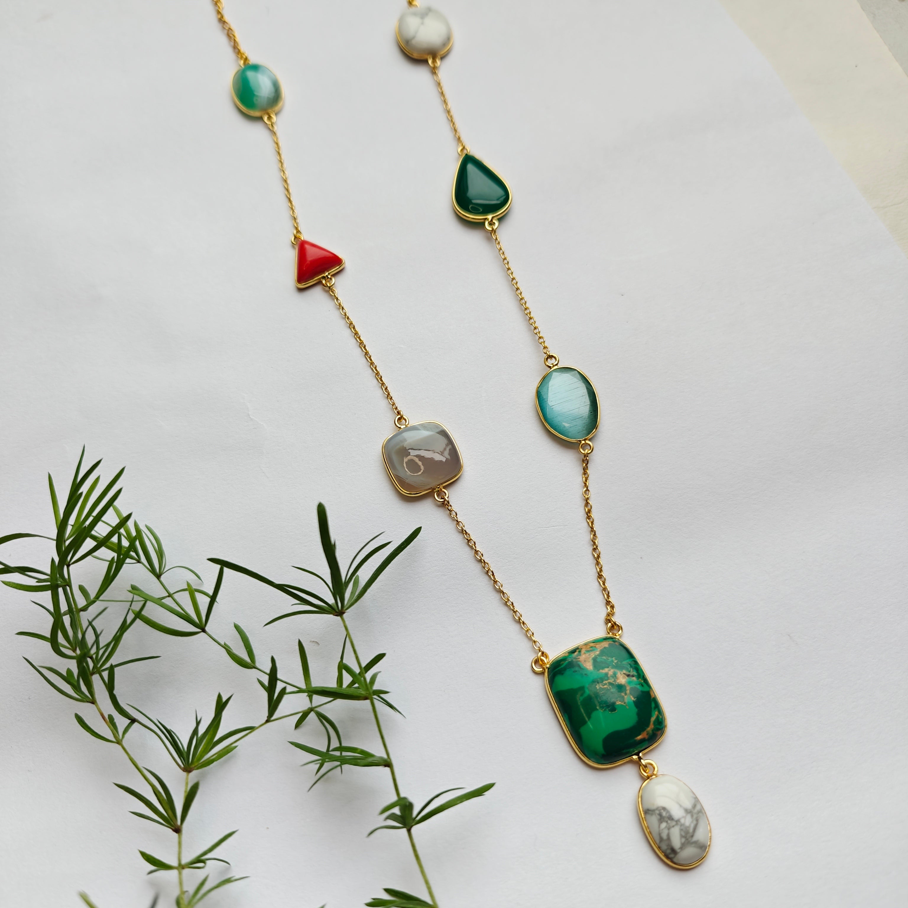 Carnival Gemstone Statement Chain - Marble