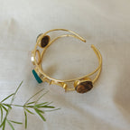 Multi-stone round cuff bracelet