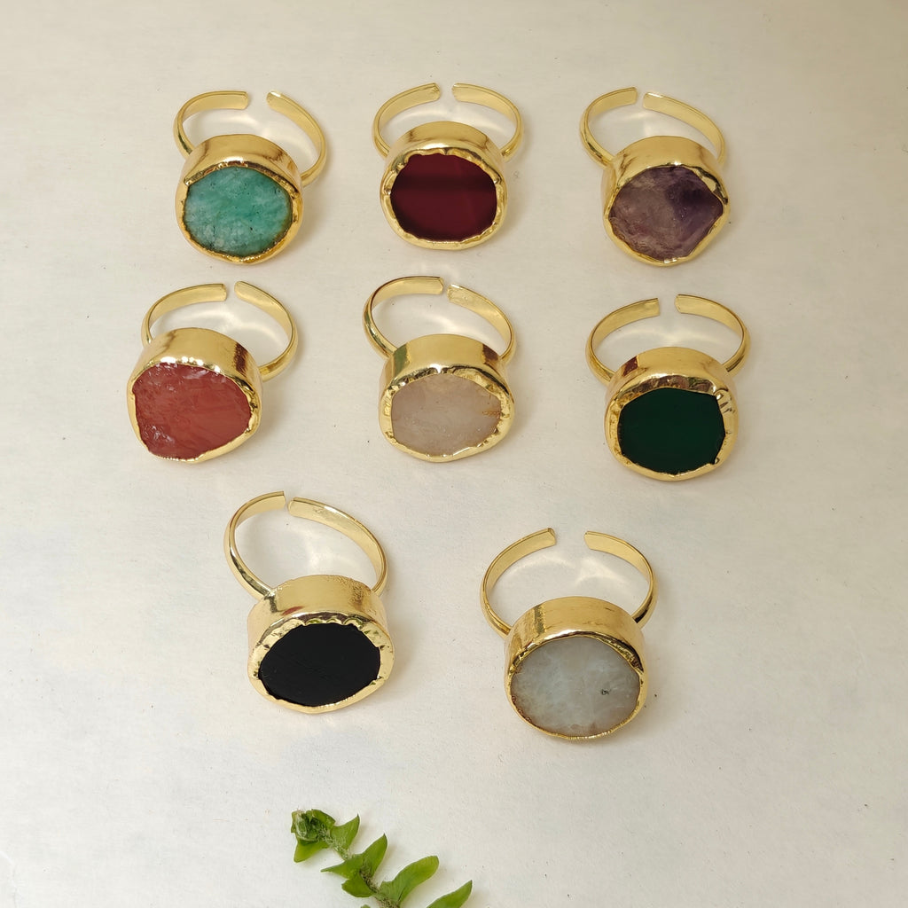Natural Stone Button finger ring