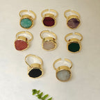 Natural Stone Button finger ring