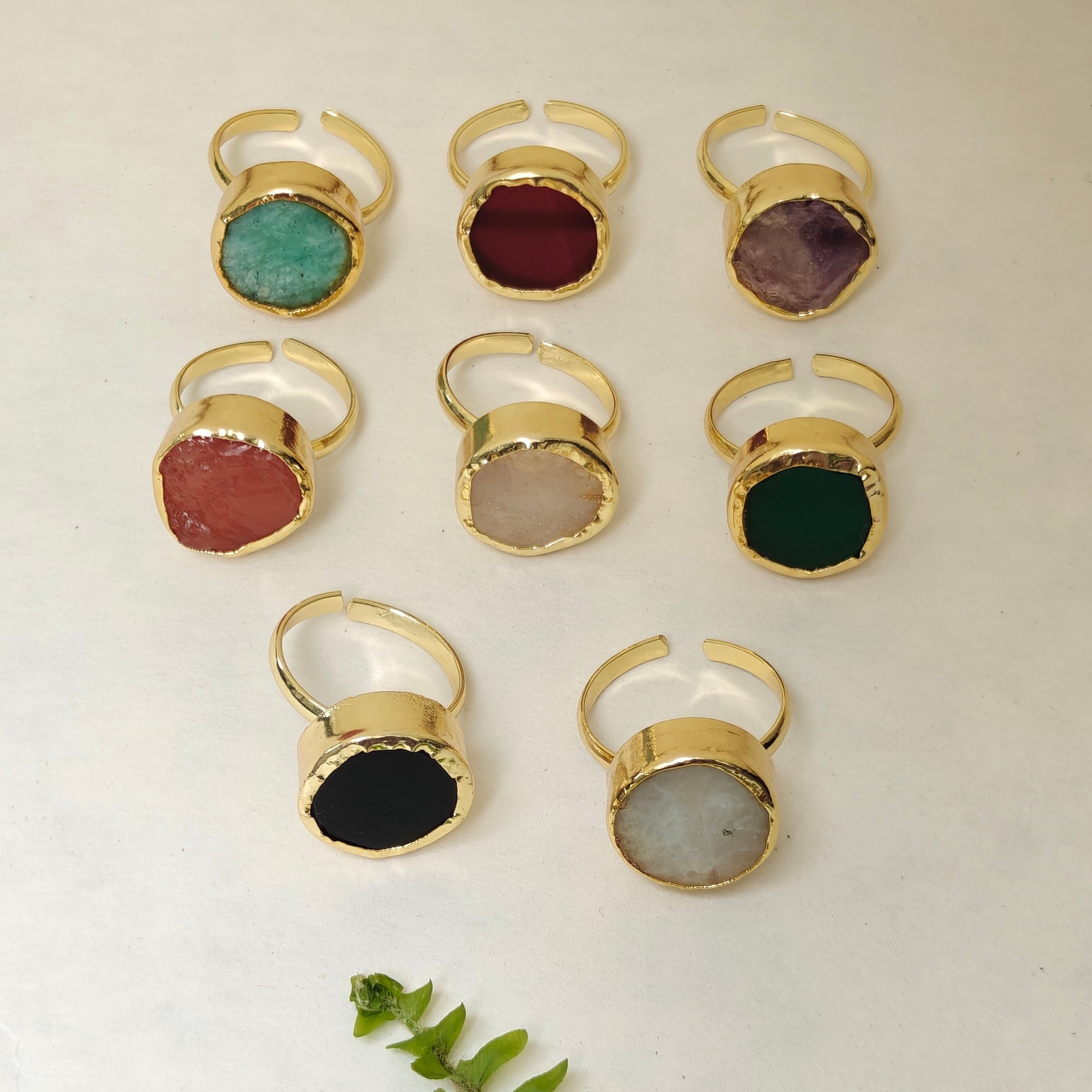 Natural Stone Button finger ring