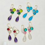 Rainbow Cluster Drop earrings