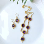 Purple sparkle princess necklace set