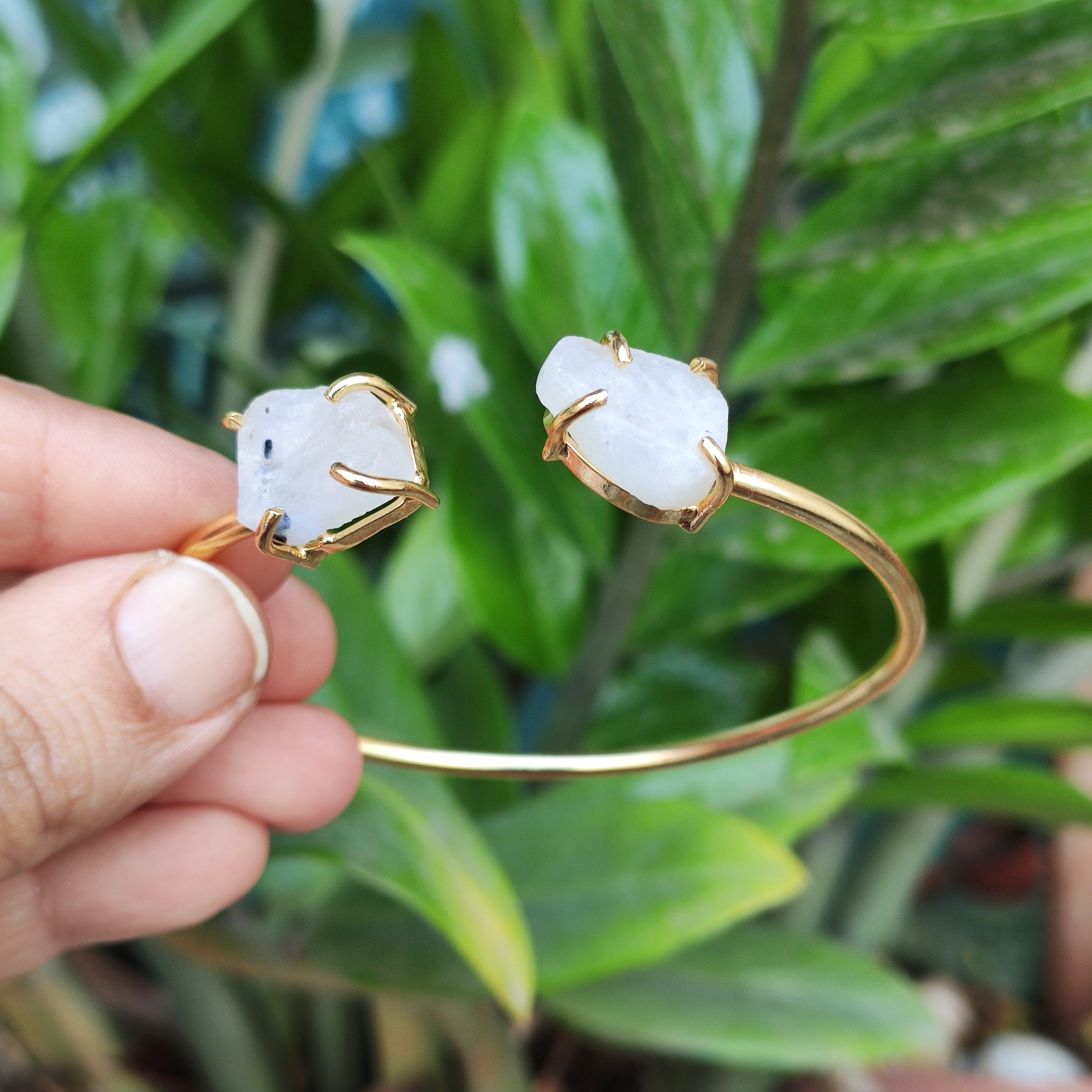 Moonstone Crush Slim Bangle