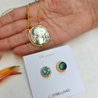 Abalone Shell Pendant necklace set