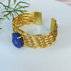 Solar agate mat bracelet - dark blue
