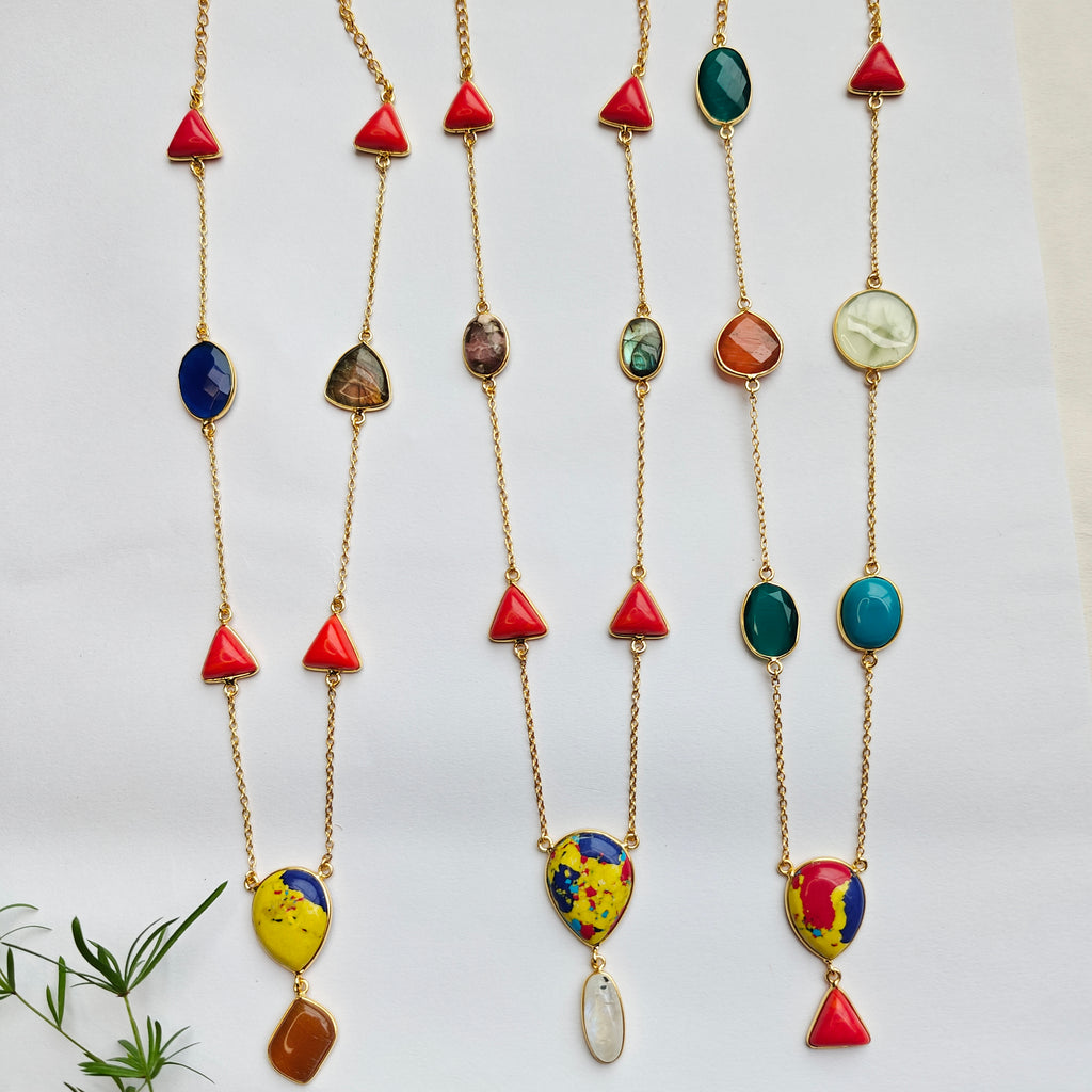 Carnival Gemstone Statement Chain - Yellow