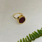 Natural Stone Button finger ring